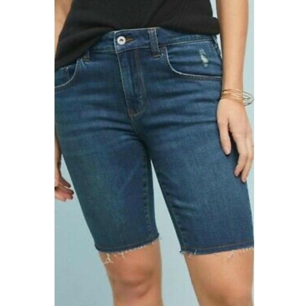 Pilcro High Rise Denim Bermuda Shorts  New